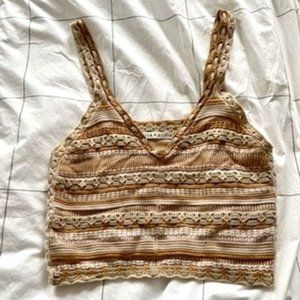 Alice + Olivia Gold Sandrine Crochet Tank